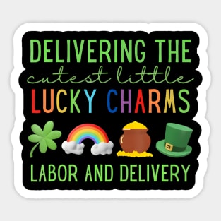 Delivering The Cutest Little Lucky Charms Labor And Delivery Sticker